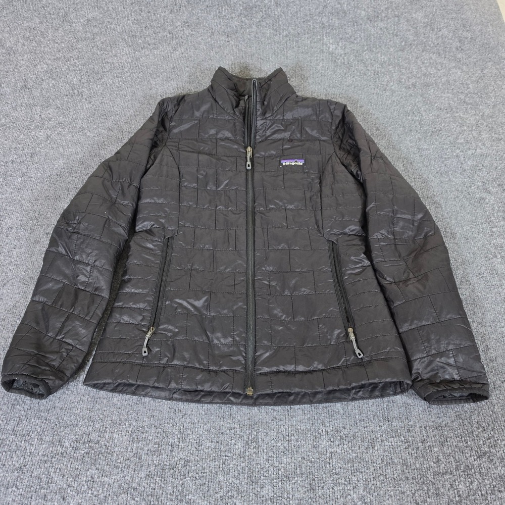 Patagonia Nano Puff Jacket Womens XS Black Primaloft Quilted Full Zip Flaw